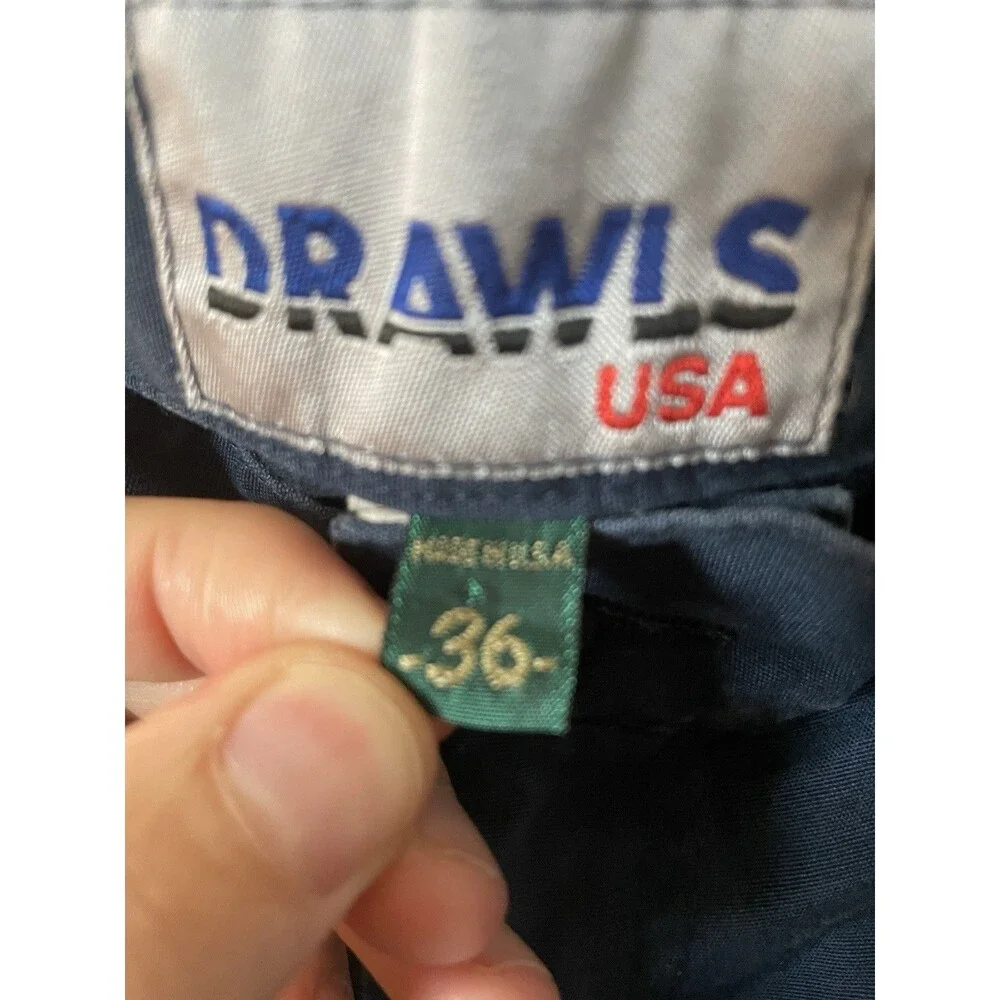 VTG 90s Drawls USA Skate Cargo Shorts Navy Blue Mens 36 Baggy Old Skate Blind
